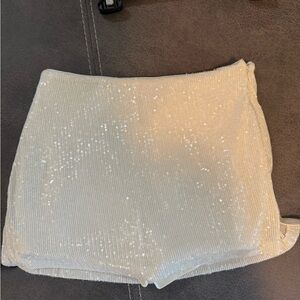 White Sequin Skort